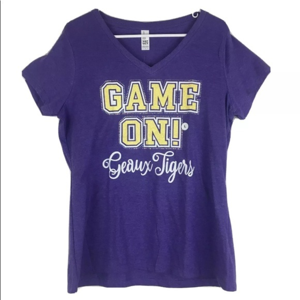 LSU “Game On”T-Shirt Geaux Tigers Bedazzle‎ Sparkle